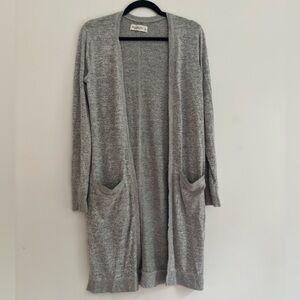 Abercrombie & Fitch Gray Open-Front Cardigan Sweater